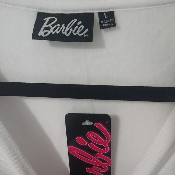 NWOT Barbie Holiday White and Red Long Sleeve Sweatshirt in Size L - Picture 2 of 8